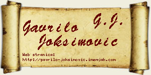 Gavrilo Joksimović vizit kartica